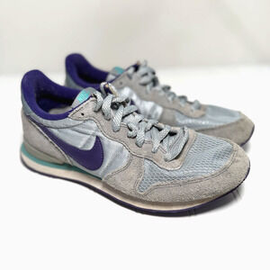 Nike Internationalist Women’s 8 Grey Purple 629684-008 Retro Running Shoes